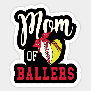 Mom Of Ballers Baseball Mom Softball Mom Funny Sticker